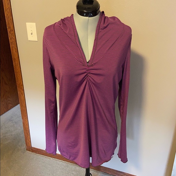 Prana Perry Stripe Pullover Hooded Shirt 
Size Med - Picture 2 of 9